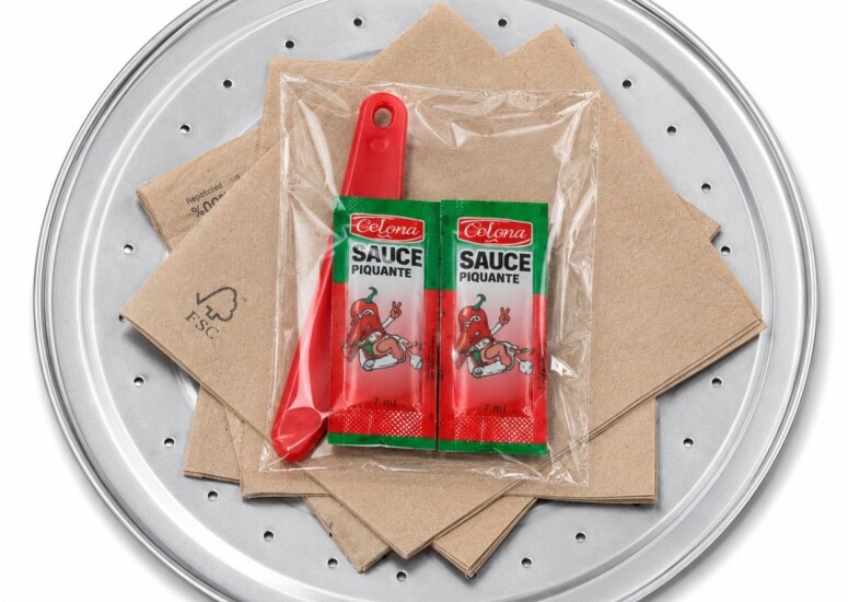 Roulette ,2X Sauces Piquante, Serviettes